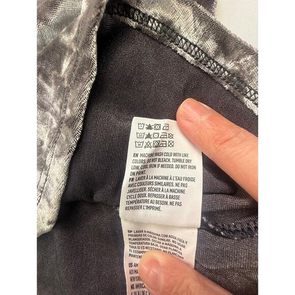 American Eagle Velvet Crushed Cami Tank Top Gray Black L - Picture 12 of 14